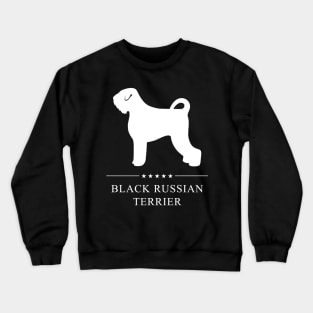 Black Russian Terrier Dog White Silhouette Crewneck Sweatshirt